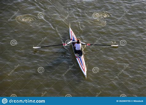 Girl Rowing in a Racing Scull on a Sunny Day Editorial Image - Image of ...