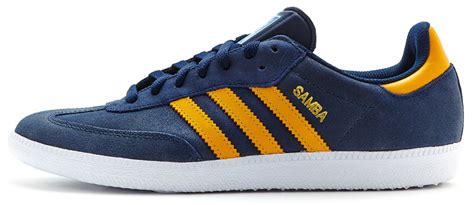 Adidas Originals Samba Suede Trainers in Navy Blue & Yellow M17113 | eBay