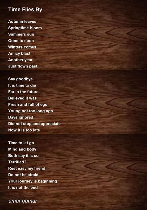 Time Flies By Poem by amar qamar - Poem Hunter