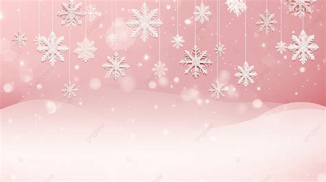 Christmas Background With Several Hanging Snowflakes On Pink Striped ...