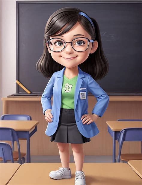 Premium AI Image | A 3d female school girl Photo Ai Generated