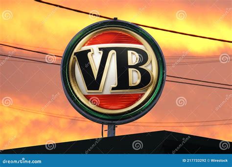 Retro Spherical Illuminated Sign for VB Beer Brand Editorial Photography - Image of dusk ...