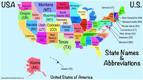 US Map with Abbreviations | Map of US State Abbreviations