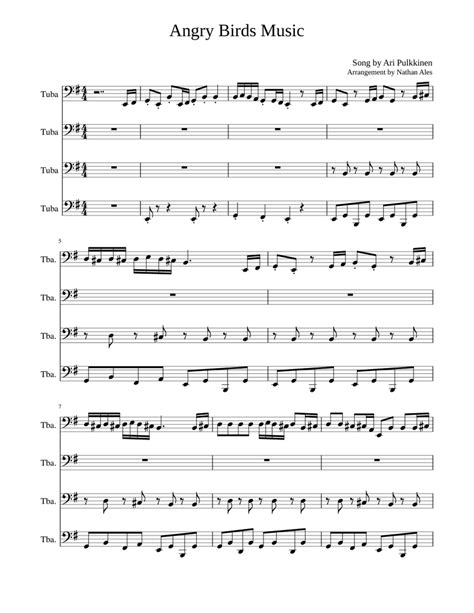 Angry Birds Tuba Quartet Sheet music for Tuba (Brass Quartet) | Musescore.com