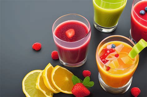 Healthy Fruit Juice with Fruit Slices · Creative Fabrica