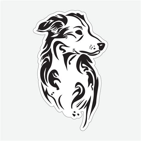 Dog art black and white sticker for printing 27697533 Vector Art at ...