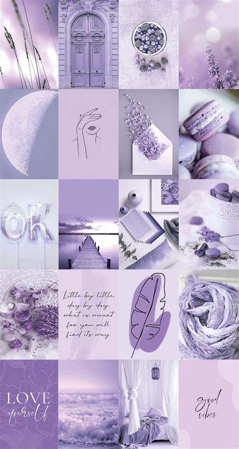 Beautiful aesthetic soft purple, lavender and pink pictures, blend harmoniously and evoke cozy ...