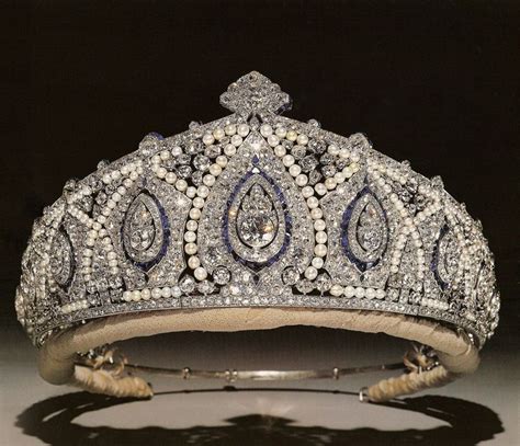 The Cartier Indian tiara, now worn by the Duchess of Gloucester. Designed as nine diamond ...