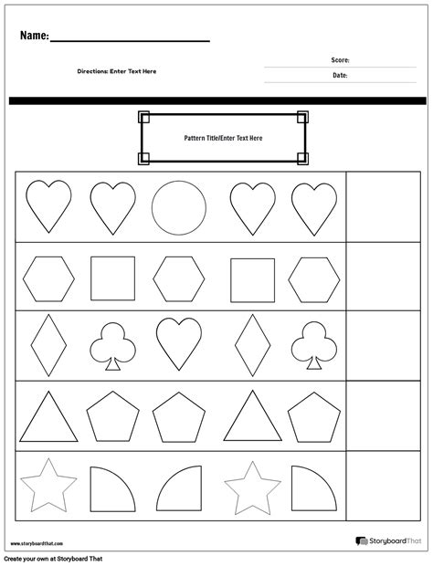 Free Printable Pattern Worksheets and Customize Templates - Worksheets ...
