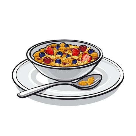 Muesli on breakfast stock illustration. Illustration of bowl - 37768975