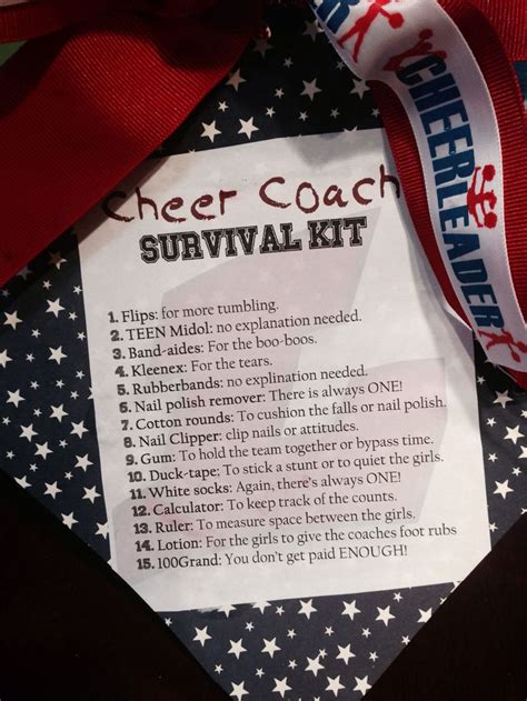 Cheer Coach Survival Kit Gift. | Allstar Cheerleading | Pinterest | Cheer Coaches, Survival Kits ...