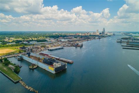 Aerial Image Industrial Port Mobile Alabama Stock Photo - Image of ...