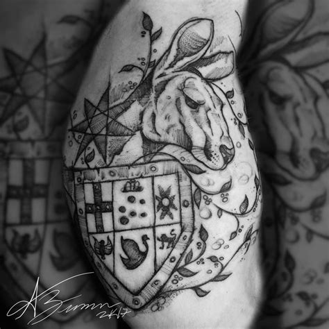 Sketch style deconstructed Australia coat of arms tattoo by adam zimmer ...