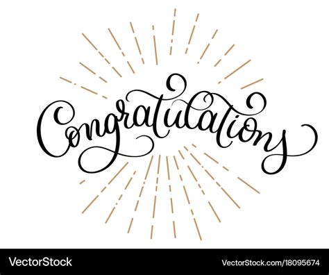 Congratulations calligraphy hand written Vector Image