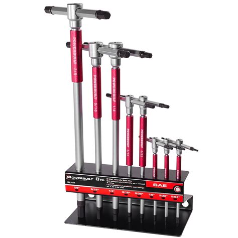 Powerbuilt 8 Pc SAE T-Handle Hex Allen Key Wrench Set with Storage Rack - 941644 - Walmart.com