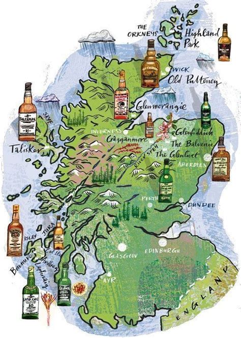 Map of Whisky Regions in Scotland by Hercio Dias | Whisky map, Scotland ...