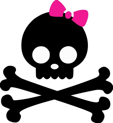 Skulls and Bones Iron On with Pink Bow | Baby N Toddler - ClipArt Best - ClipArt Best | Skull ...