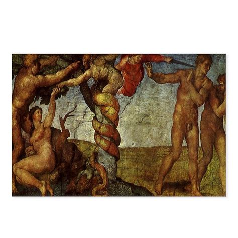 Fall of Man by Michelangelo Postcards (Package of by MasterpieceCafe - CafePress