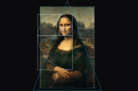 an image of the famous painting monaine with lines in front of it and a golden rectangle