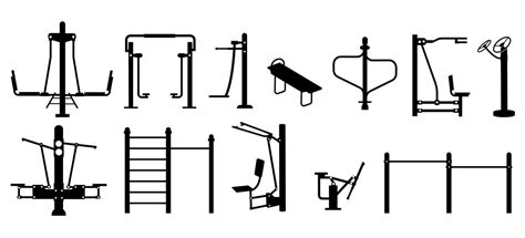 Outdoor workout equipment silhouette. Fitness gym equipment horizontal By Tartila | TheHungryJPEG