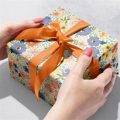 The Packaging Source | Wholesale Gift Wrap | Golden Floral Gift Wrap Paper