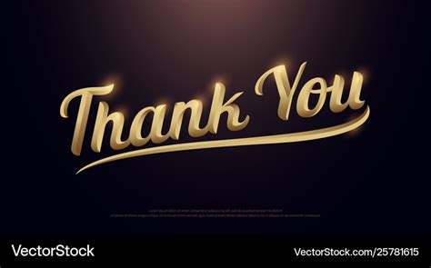 Thank you golden logo calligraphy lettering Vector Image