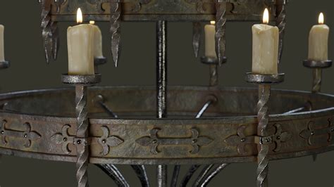 ArtStation - Medieval Candle Chandelier A | Game Assets