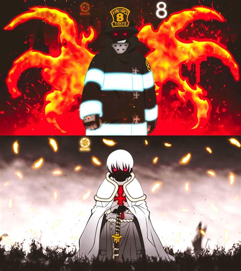 I made these wallpapers for Shinra and Sho from Fire Force : r/firebrigade