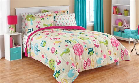 Mainstays Kids Tan Woodland 7-Piece Bed in a Bag Bedding Set with Sheet ...