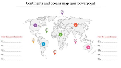 Continents And Oceans Map Quiz PowerPoint and Google Slides