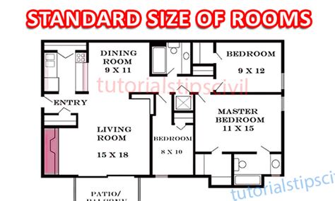 Standard Size Of Bedroom Kitchen Toilet Hall Architect Tips