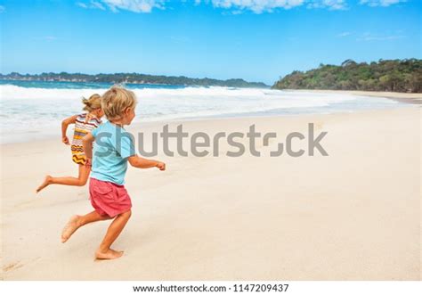 Happy Barefoot Kids Have Fun On Stock Photo (Edit Now) 1147209437