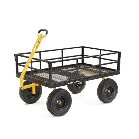 Gorilla Carts GOR1400-COM 1400-lb. Heavy-Duty Steel Utility Cart, 15" Tires - Walmart.com ...