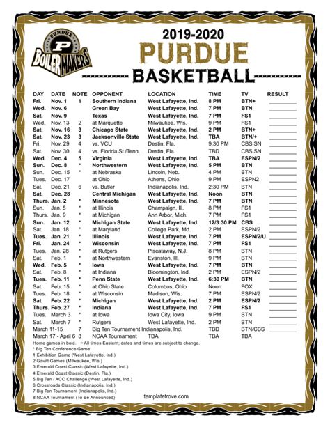 Marquette Basketball Printable Schedule - Printable Word Searches