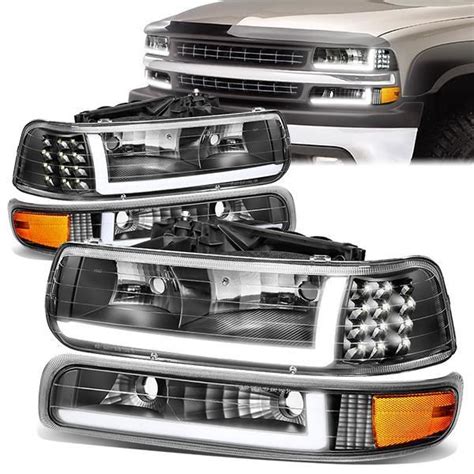 LED DRL Headlights99-02 Chevy Silverado 1500 2500, 00-06 Suburban Tahoe ...