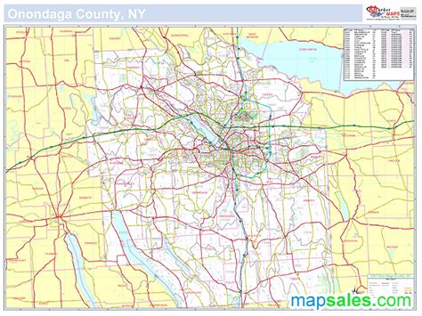 Onondaga, NY County Wall Map by MarketMAPS - MapSales