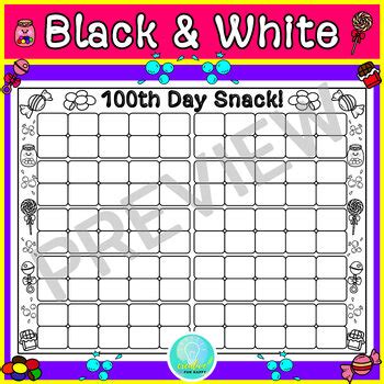 100th Day Snack Mat, 100th Day of School Counting Mat, 100 Day Snack Mat