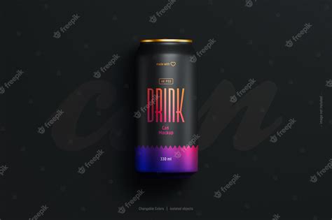 Premium PSD | Soda or beer can mockup top view