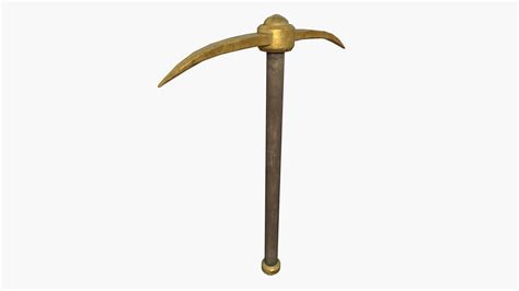 Golden Pickaxe - 3D Model by Dereza