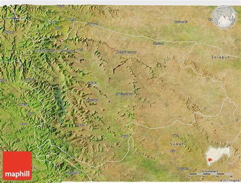 Satellite 3D Map of Satara