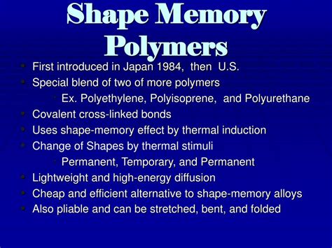 PPT - Shape Memory Polymers “ Veriflex ” (TM) PowerPoint Presentation - ID:3722892