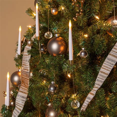 Novelty Lights - 12" LED Christmas Tree Taper Candles with Remote, Set of 10