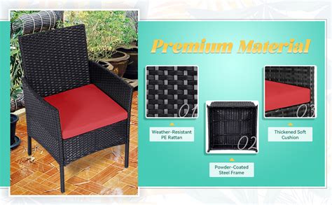 Amazon.com: ZOPATICO 3 Pieces Patio Set Outdoor Wicker Furniture Sets Modern PE Rattan Chair ...