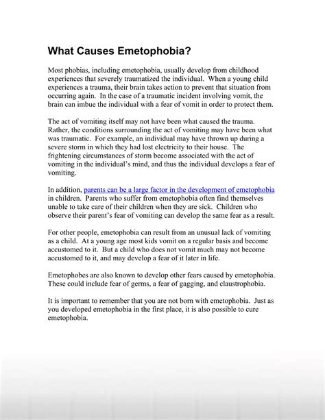 Emetophobia causes and cures | PDF