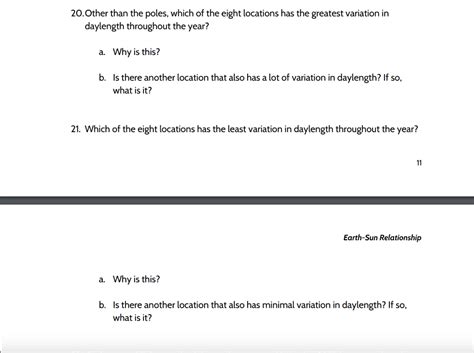 Solved Part 3: Latitude and Day Length Table 3.1 shows the | Chegg.com