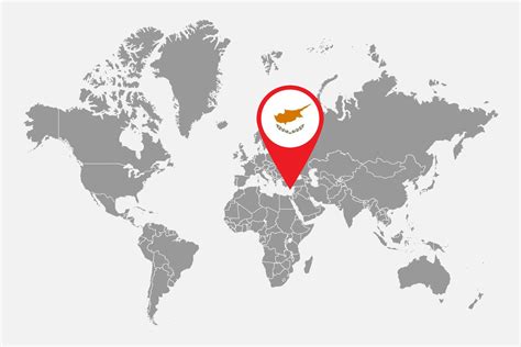 Pin map with Cyprus flag on world map. Vector illustration. 8597517 Vector Art at Vecteezy