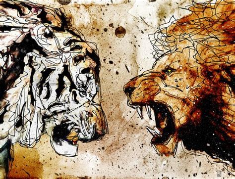 Lion vs Tiger Art Print by Ed Pires Tiger Drawing, Tiger Art, Tiger Tattoo, Lion Tattoo ...