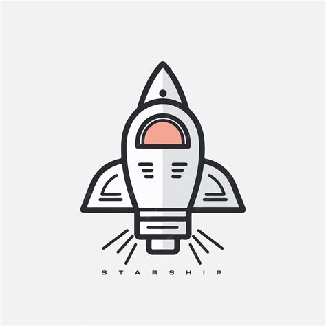 Starship logo Space satelite retro shuttle moon discovery logotypes of ...