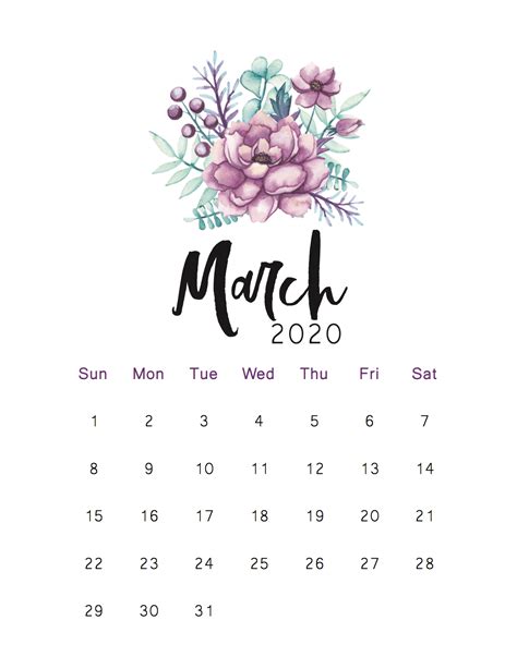 30 March 2020 Calendars You Can Print - Onedesblog