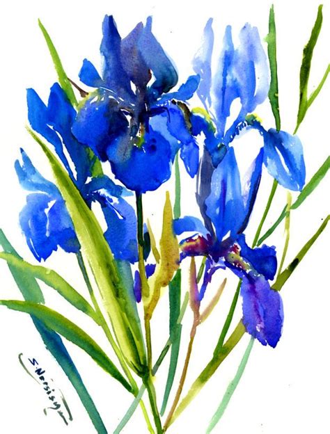 Blue Irises Original Watercolor Painting 14 X 11 In | Etsy | Floral painting, Original ...